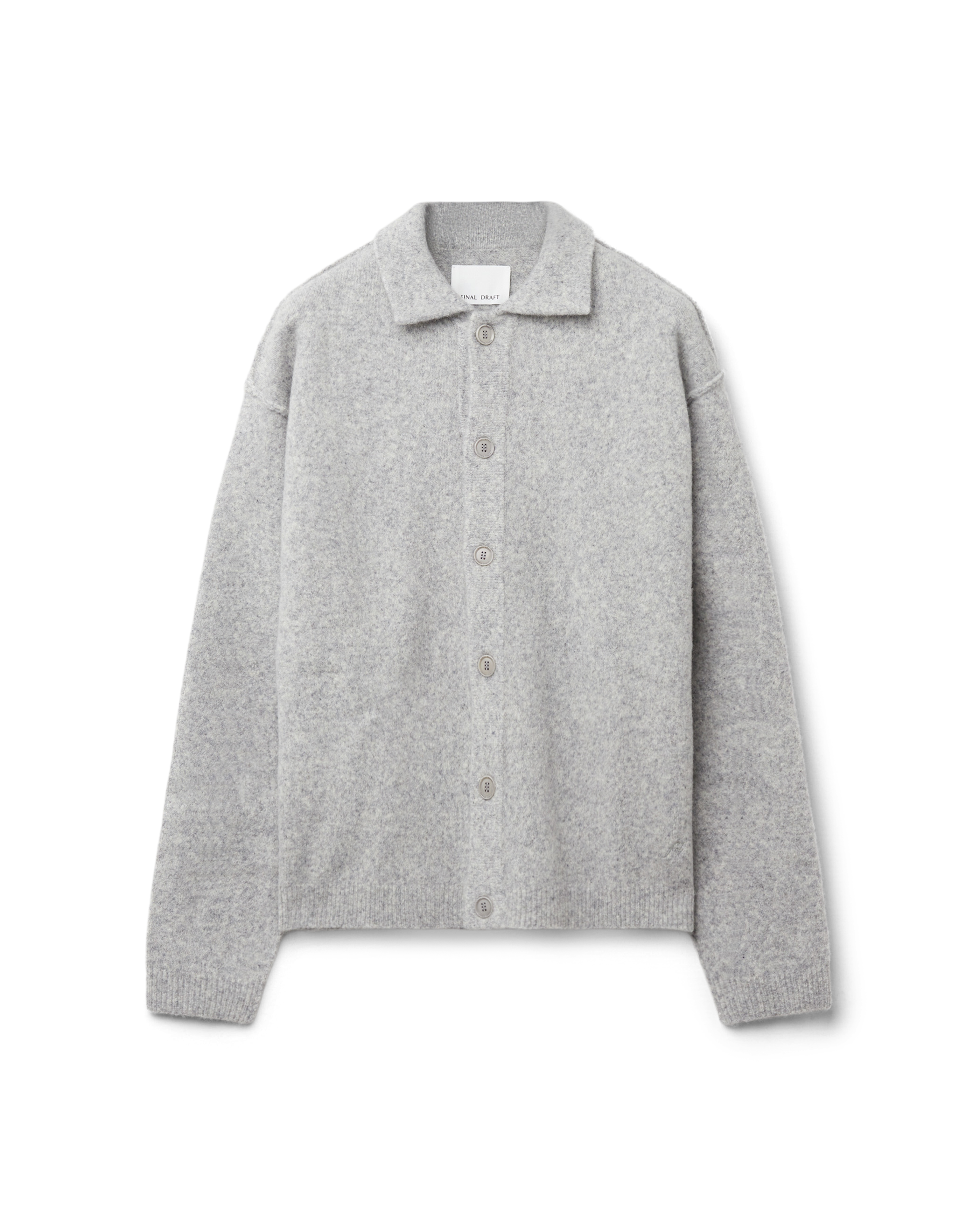 Knit Polo Cardigan - Textured Wool Blend | Final Draft Clo