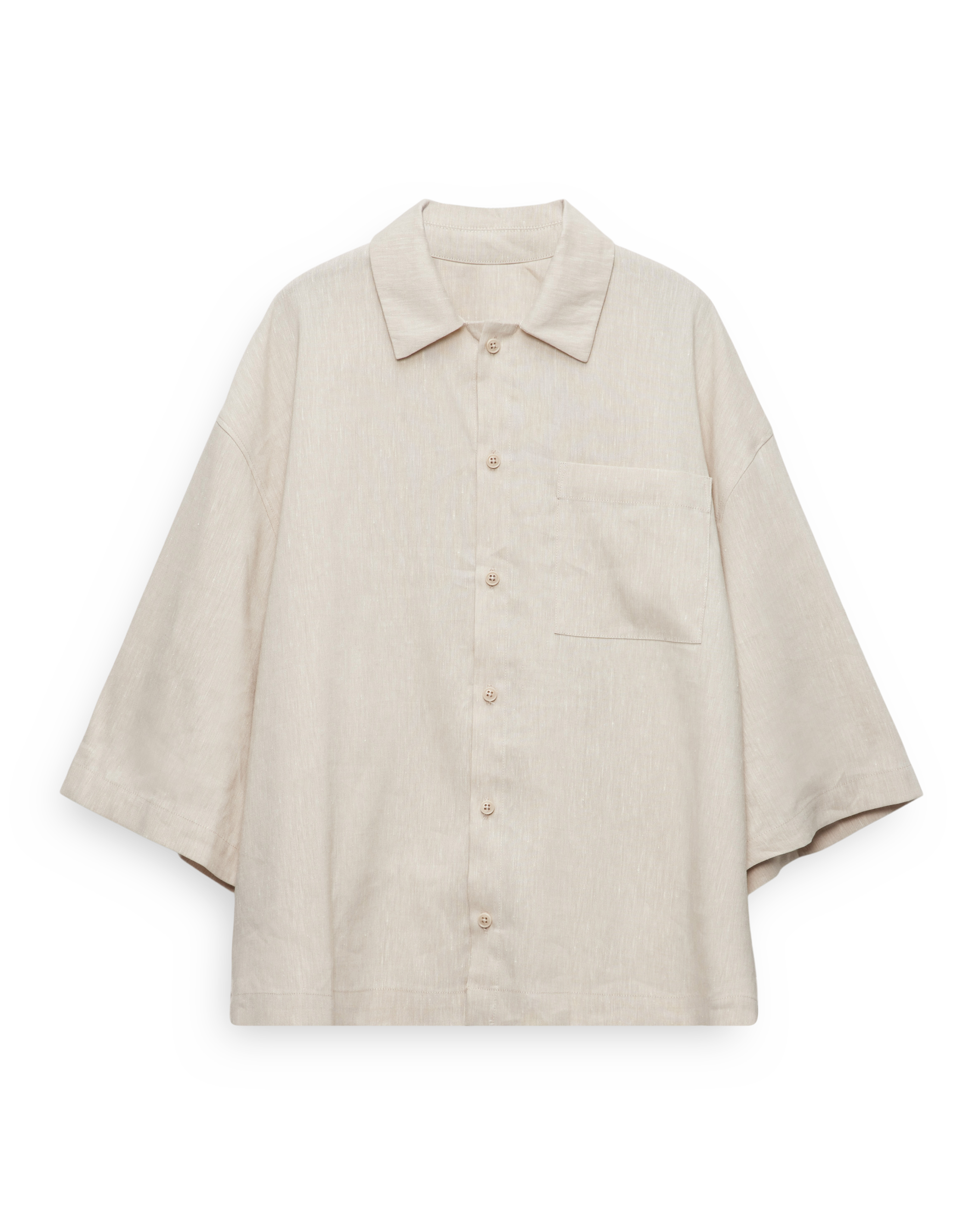 551 Cropped Boxy Short Sleeve Shirt - Comfortable Linen | Final