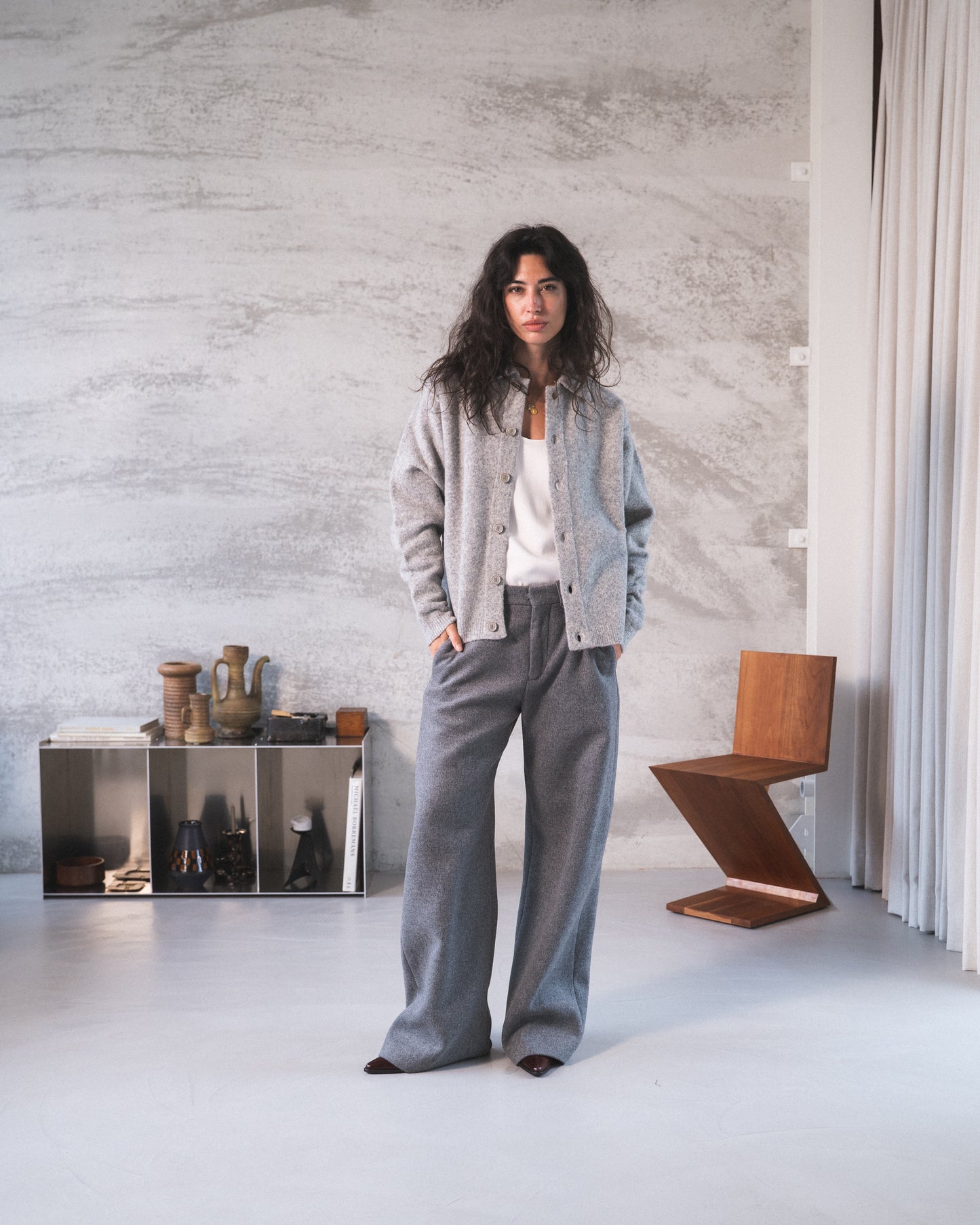 808 - Wide Leg Wool Pants - 1 - 120282 - 6310