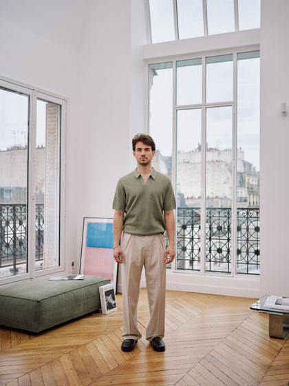 400 - Boxy V-Neck Knit Tee - 1 - 420236 - 2604