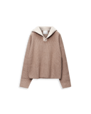 303 - V- Neck Knit Hoodie - 422112 - 1715