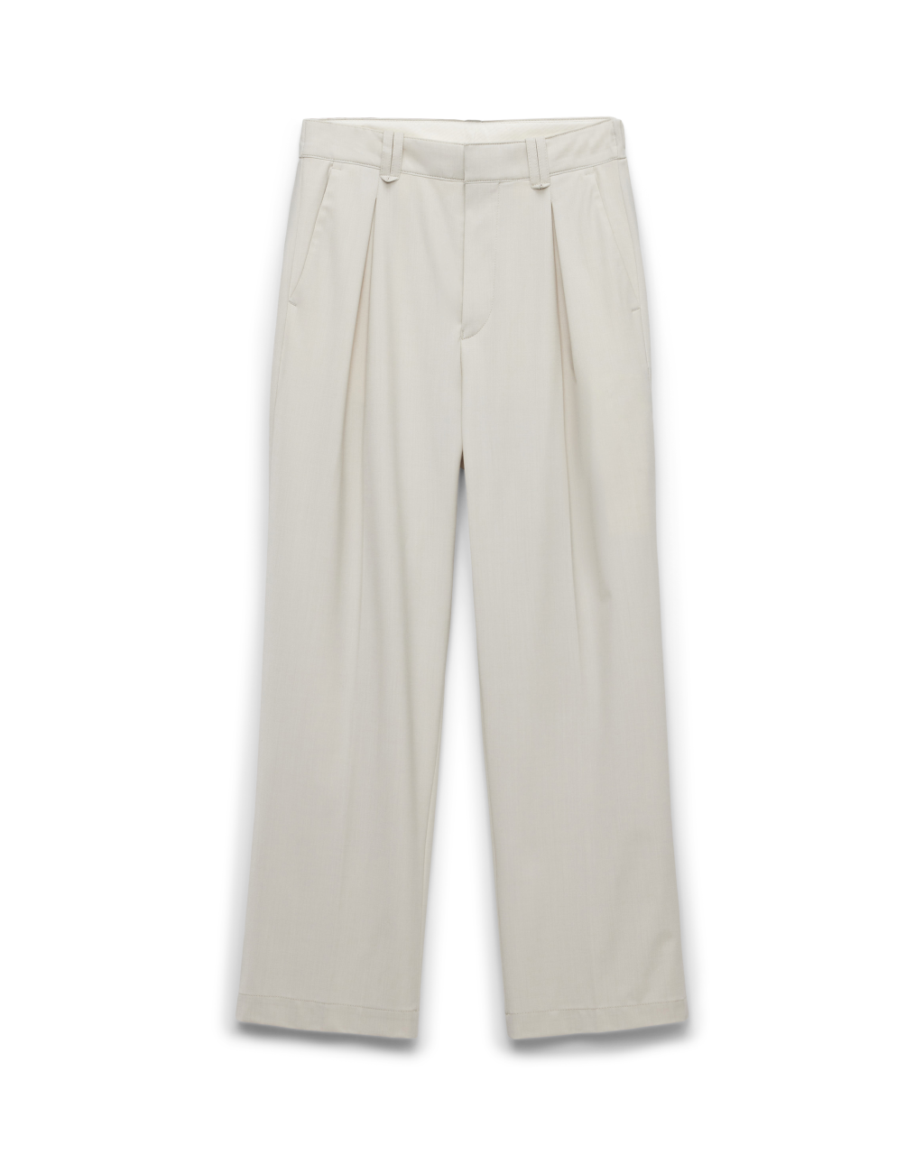 Box Pleated Wide Leg Pants – Creme White | Final Draft Clo