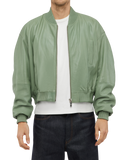 107 - Cropped Leather Bomber Jacket - 180085 - 2604